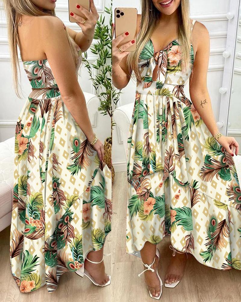 

Printed Floral Cami Maxi Dress, Multicolor