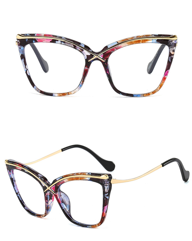 

1Pair Square Blue Light Blocking Glasses Relieve Eyes Fatigue Cat Eye Fashion Eyewear, Multicolor