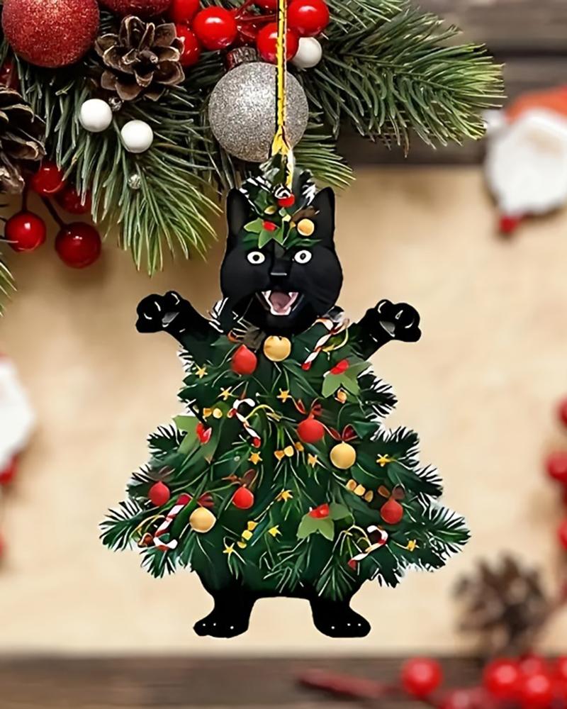 

1pc Adorable Screaming Cat Acrylic Christmas Tree Ornaments Xmas Hanging Decoration, Style3