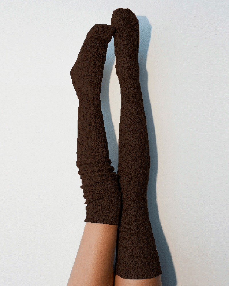 

Plain Over The Knee Socks, Khaki