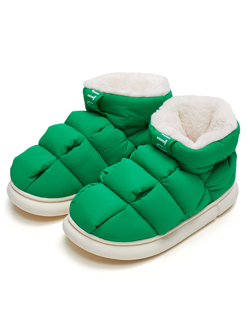 

Lined Quilted Slipper Boots, Green