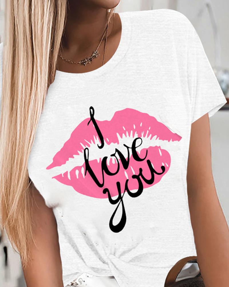 

Pineapple Cartoon Print Short Sleeve Loose T-shirts, Style20
