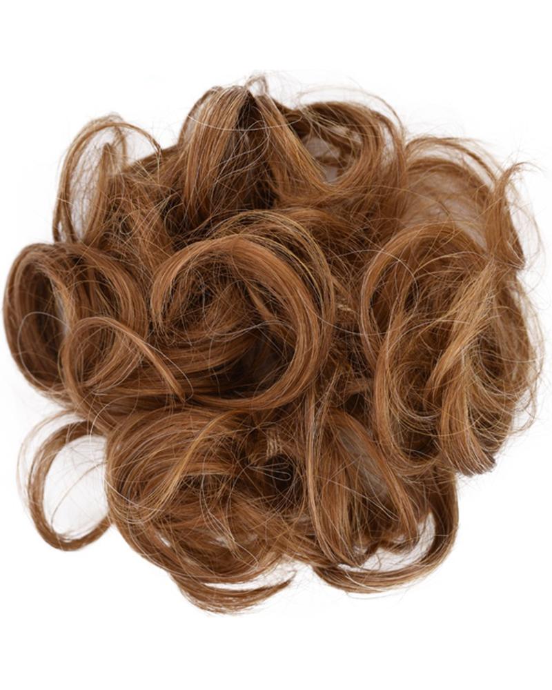 

Curly Synthetic Messy Chignon With Rubber Band Black Brown Donut Hair Bun High Temperature Fiber Hairpieces, Style7