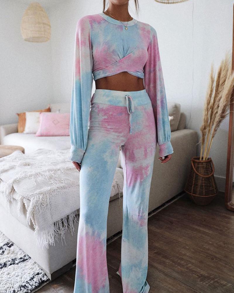 

Tie Dye Two-Piece Lounge Set, Multicolor