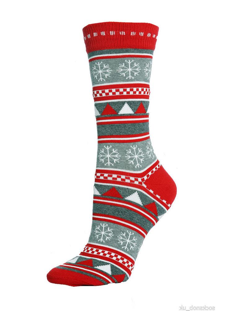 

Striped Christmas Pattern Print Socks, Style3