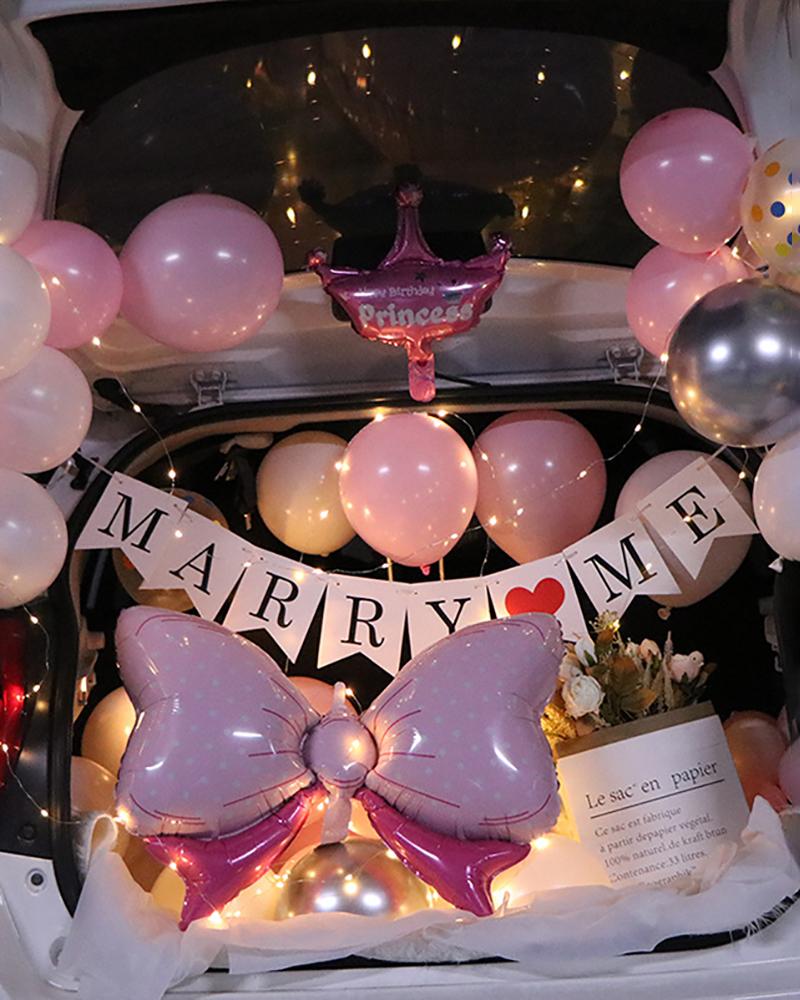 

Valentine's Day Car Trunk Surprise Balloon Set Propose Marriage Decorations Balloons, Pink