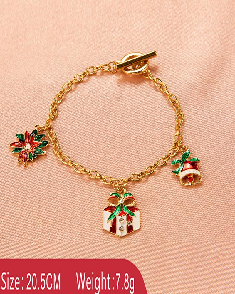 

Christmas Gift / Bell / Floral Pattern Chain Bracelet, Style1