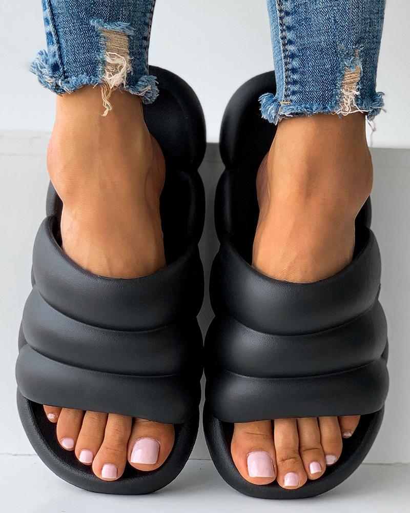 

Open Toe Casual Slide Slipper, Black