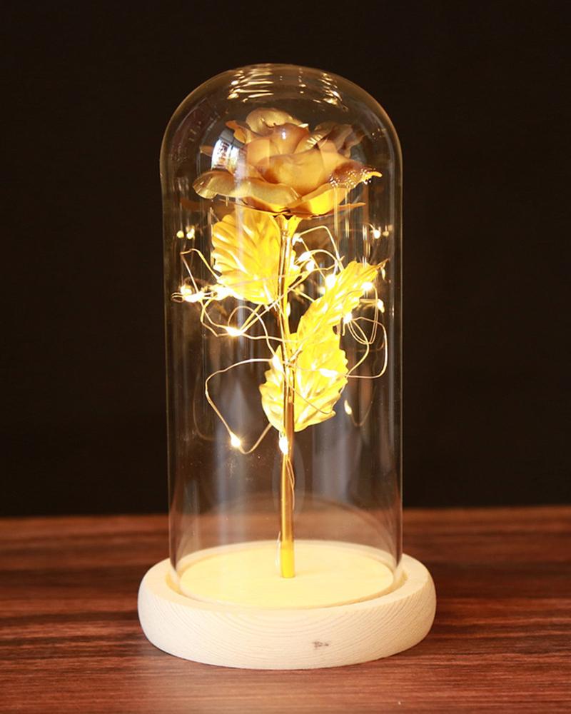 

24K Gold Foil Led Rose Light Up Forever Glass Rose For Valentine's Anniversary Wedding Home Decor