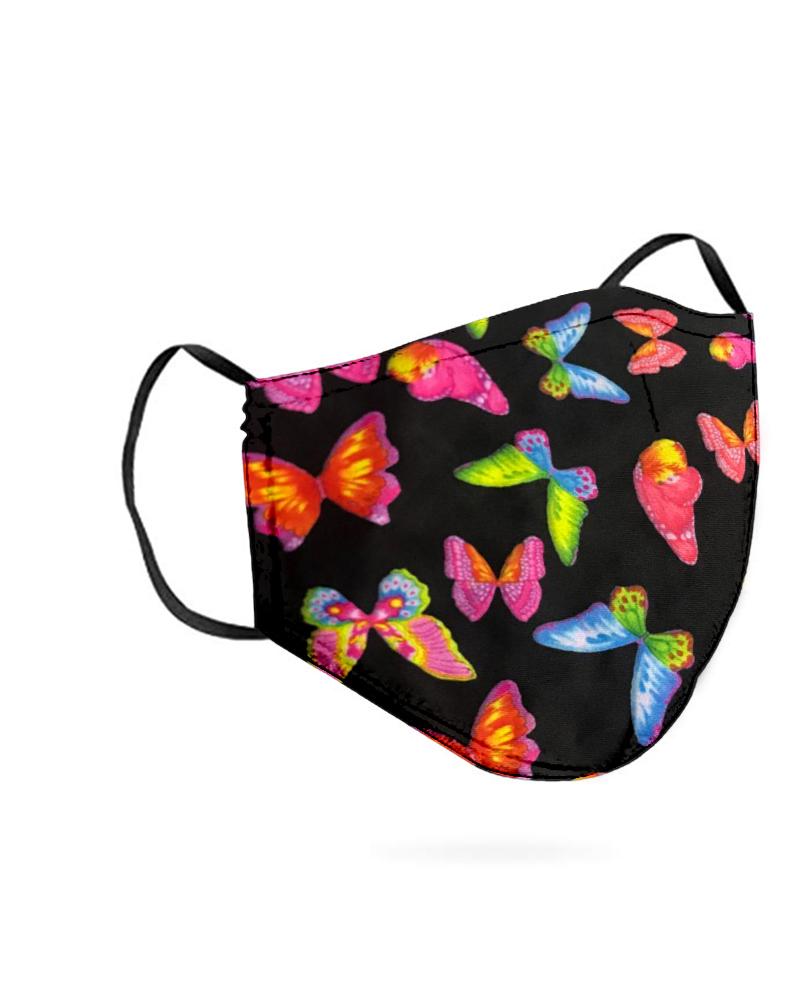

Butterfly Print Breathable Mouth M .a. s. k Washable And Reusable, Black