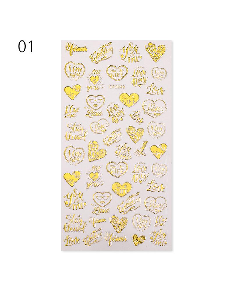 

1 Sheet Letter Graphic Pattern Nail Sticker, Style1