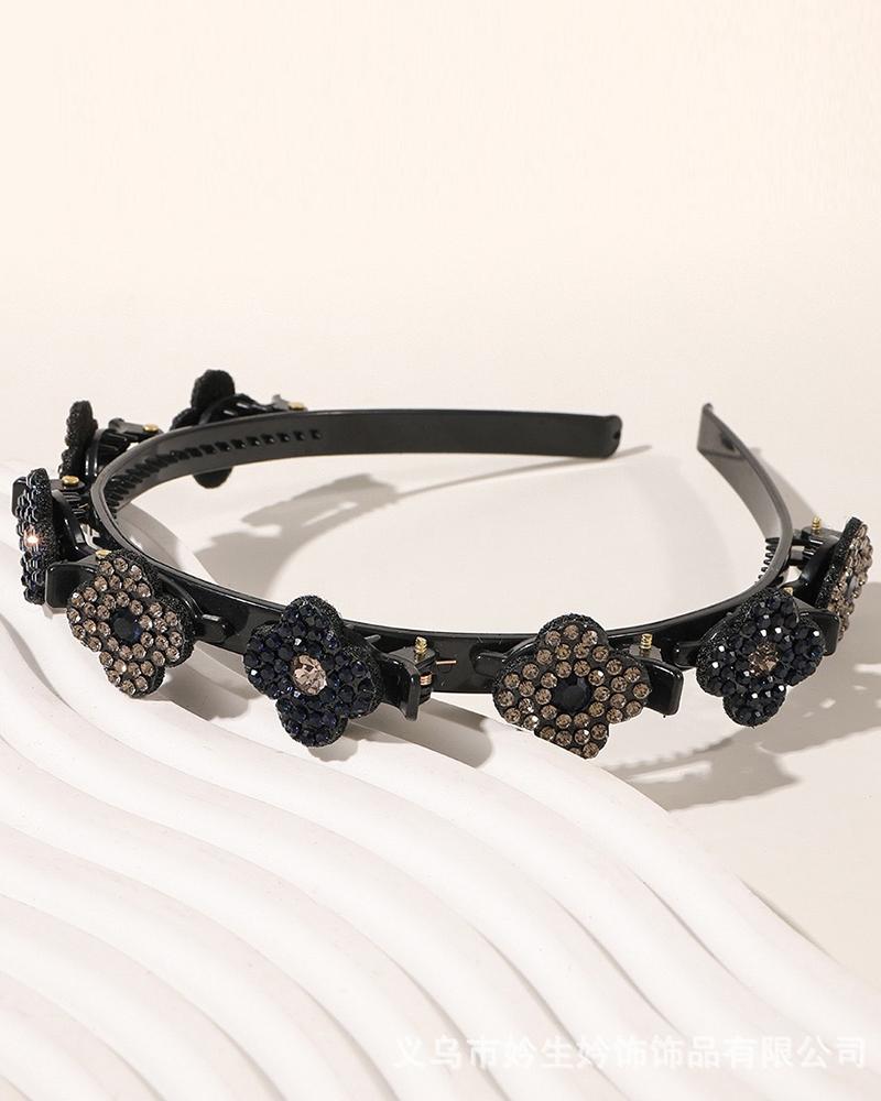 

Rhinestone Four Leaf Clover Pattern Hair Pin, Gray