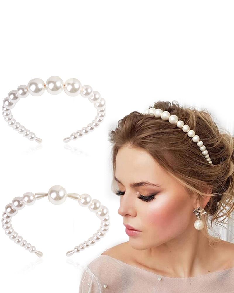 

1pc Pearls Beaded Headband, Style1