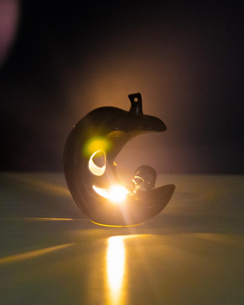 

LED Halloween Pumpkin Moon Candle Lamp Halloween Decoration Light For Home Living Room Shopping Mall Party, Black