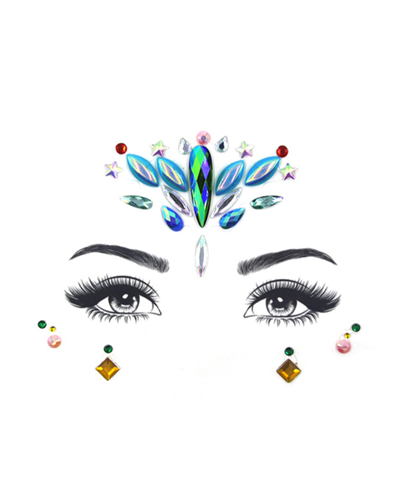 

Face Gems Tattoo Stickers Acrylic Crystal Glitter Stickers, Style1