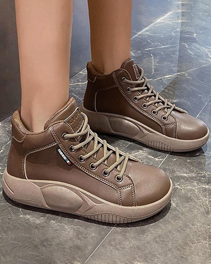 

Eyelet Lace-up Lined Sneakers, Brown