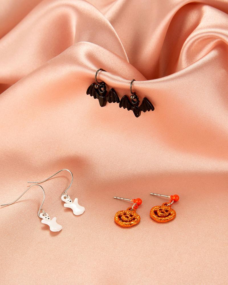 

3pairs Halloween Mixed Pattern Earring Set, Style4