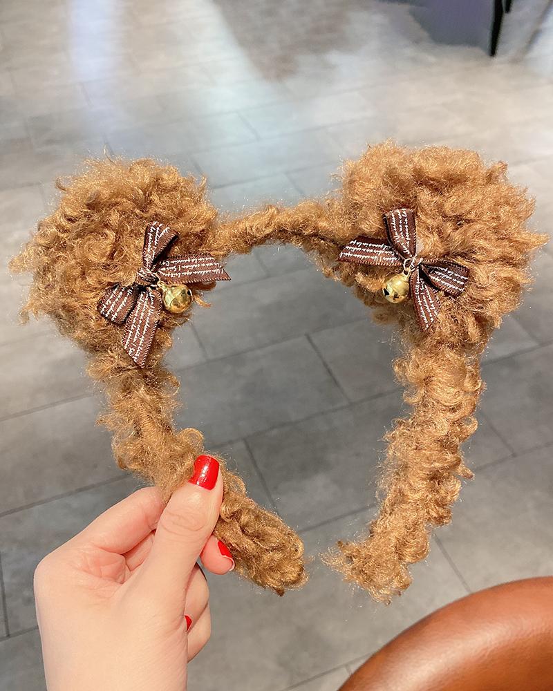

Fluffy Ear Design Headband, Brown