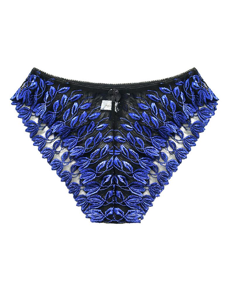 

Seeing Through Low Waist Lace Skinny Sexy Panties, Blue