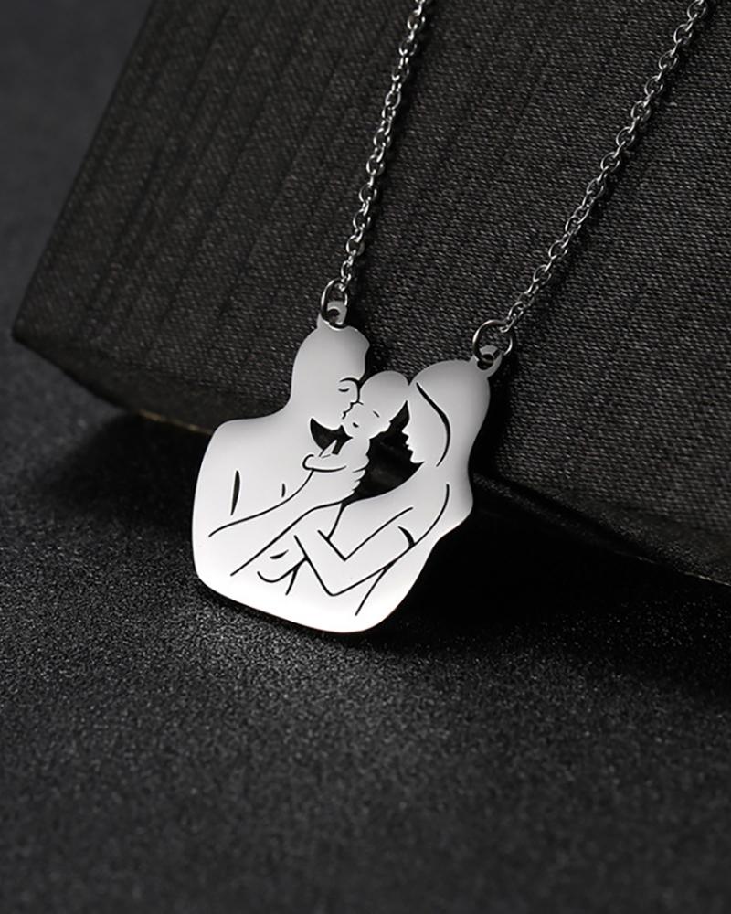 

Mother's Day Family Members Pendant Charm Chain Necklace, Silver