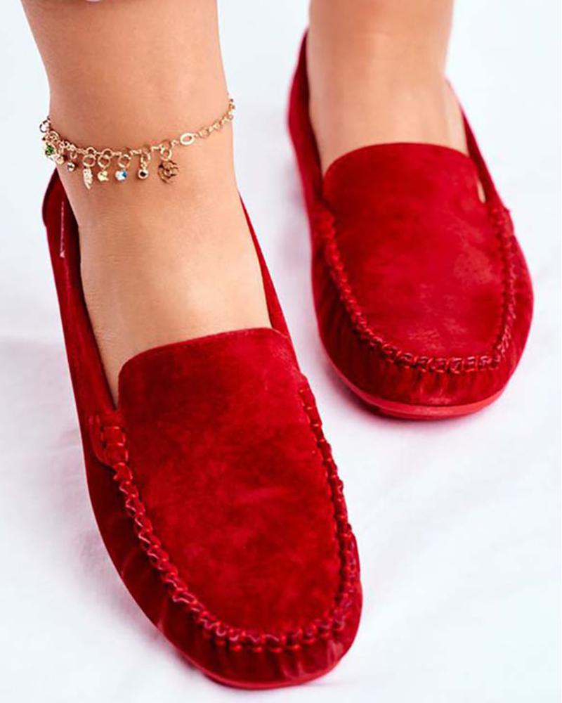 

Velvet Ruched Slip On Loafer, Red