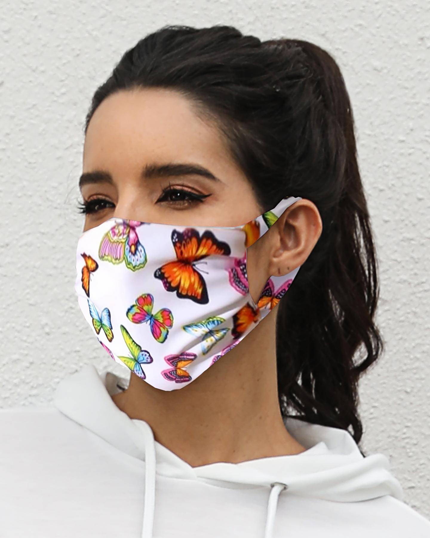 

Butterfly Print Breathable Mouth M .a. s. k Washable And Reusable, White