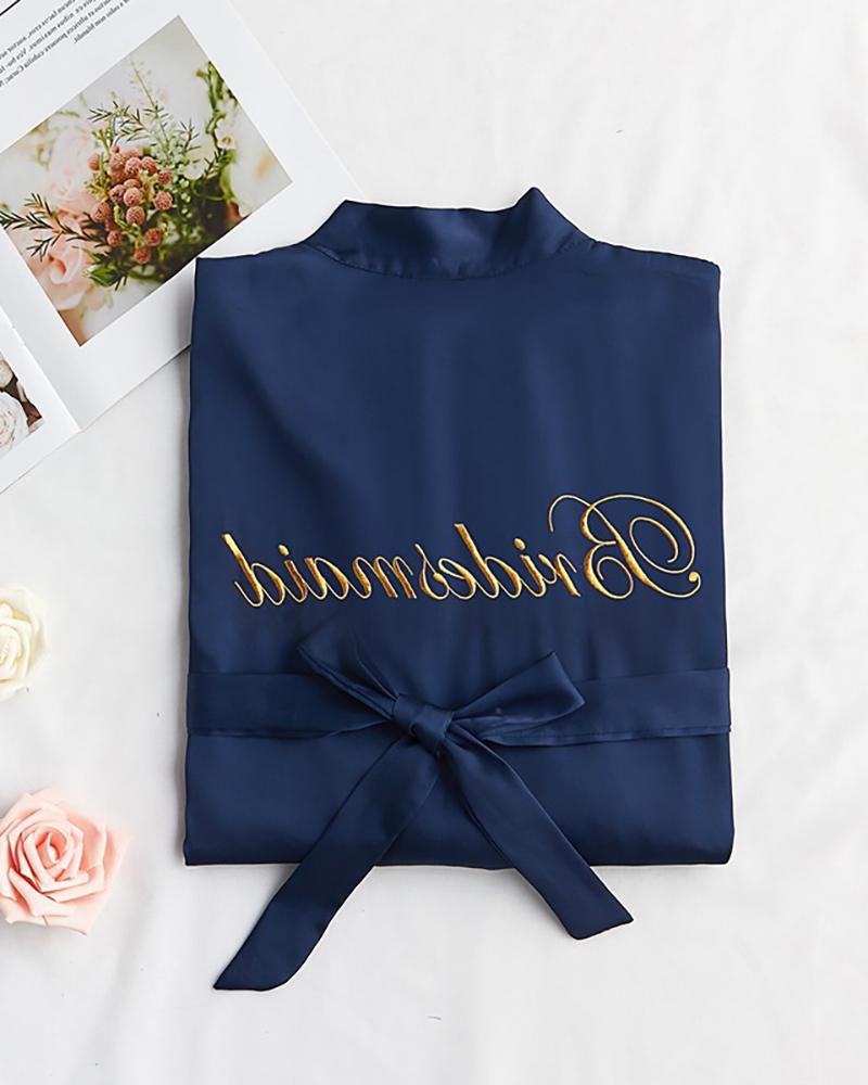 

Letter Print Wedding Robes For Bridesmaids, Dark blue
