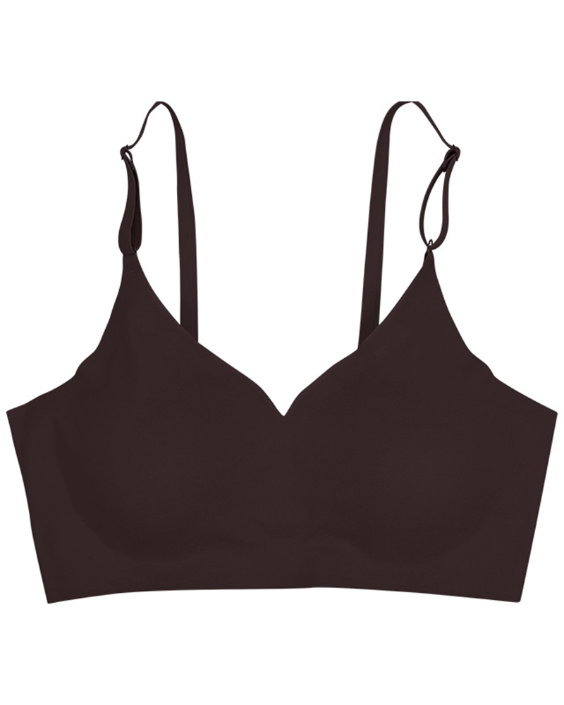 

Padded Seamless Wireless Bra, Brown