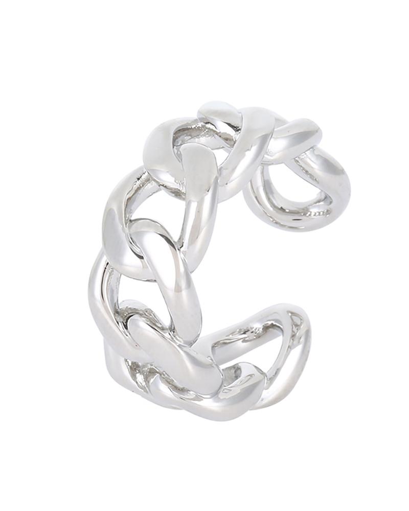 

Somple Braided Chain Rings, Silver