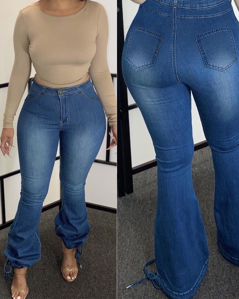 High Waist Skinny Bootcut Jeans