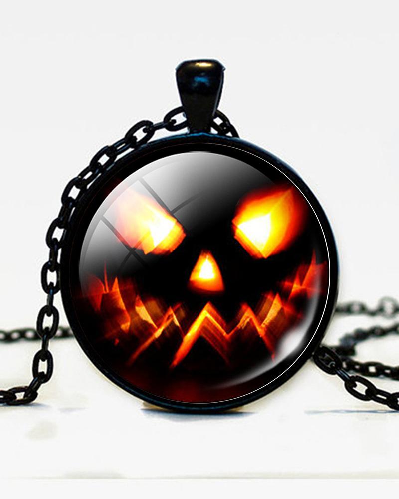 

1pc Halloween Pumpkin Pendant Necklace, Style1