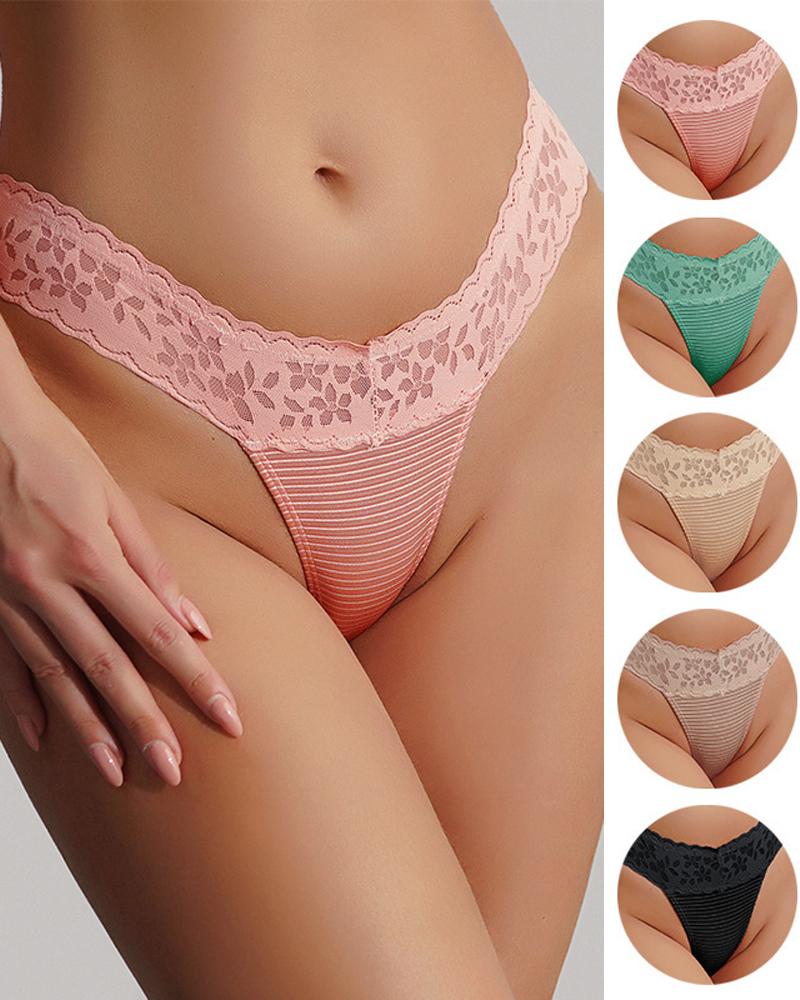 

Low Waist Lace Thong Panty, Pink