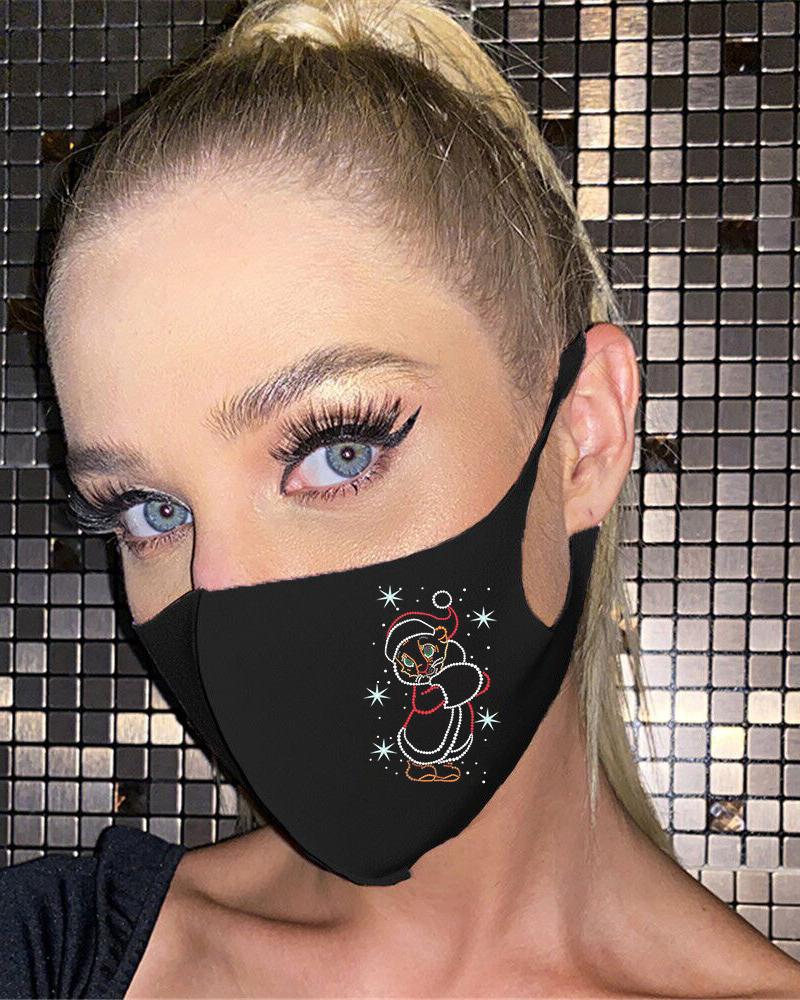 

Christmas Pattern Studded Breathable Face Mask, Style7