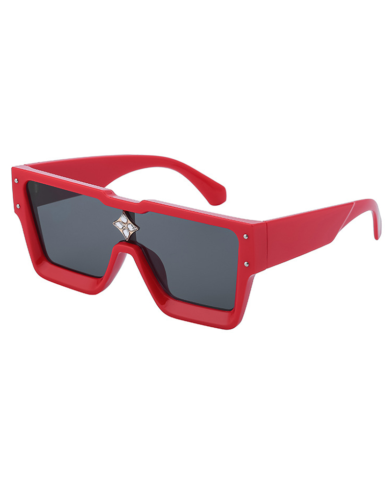 

Square Frame Tinted Sunglasses, Red
