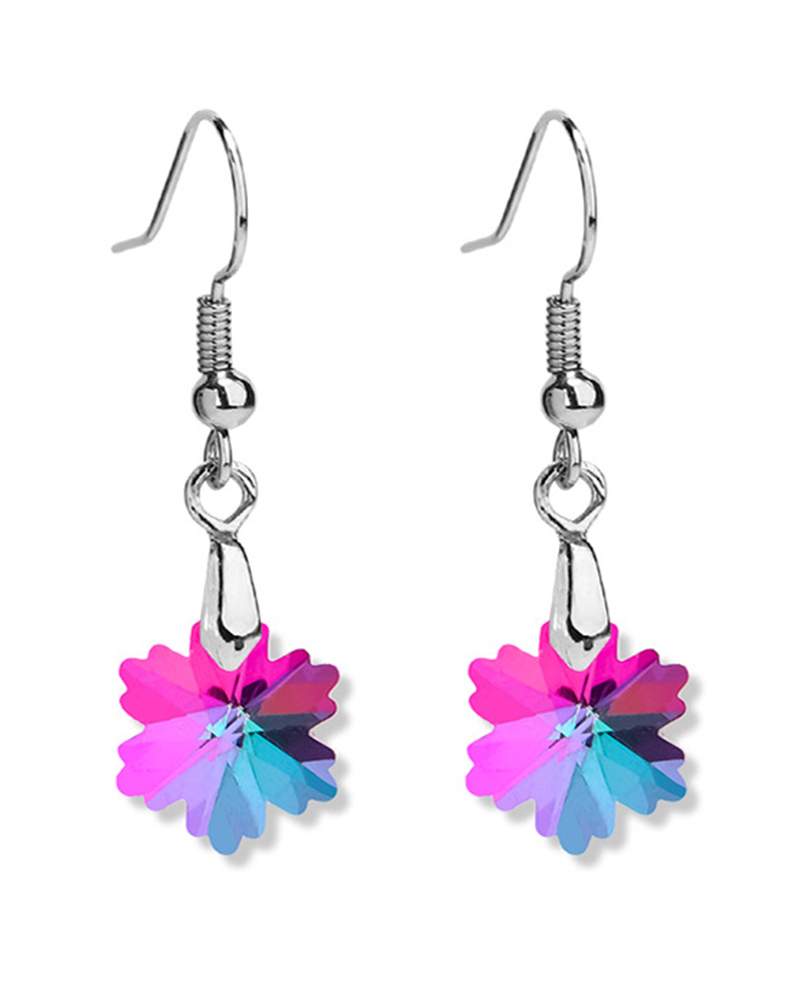 

1Pair Christmas Snowflake Shaped Drop Earrings, Purple
