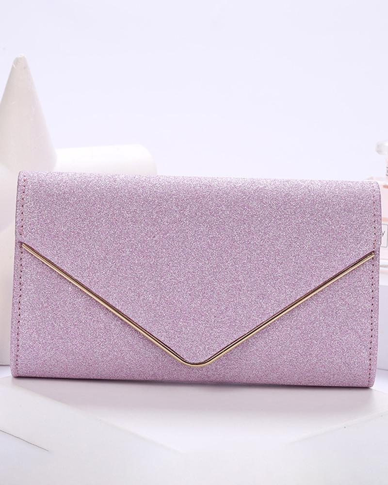 

Chain Strap Envelope Clutch Bag, Pink