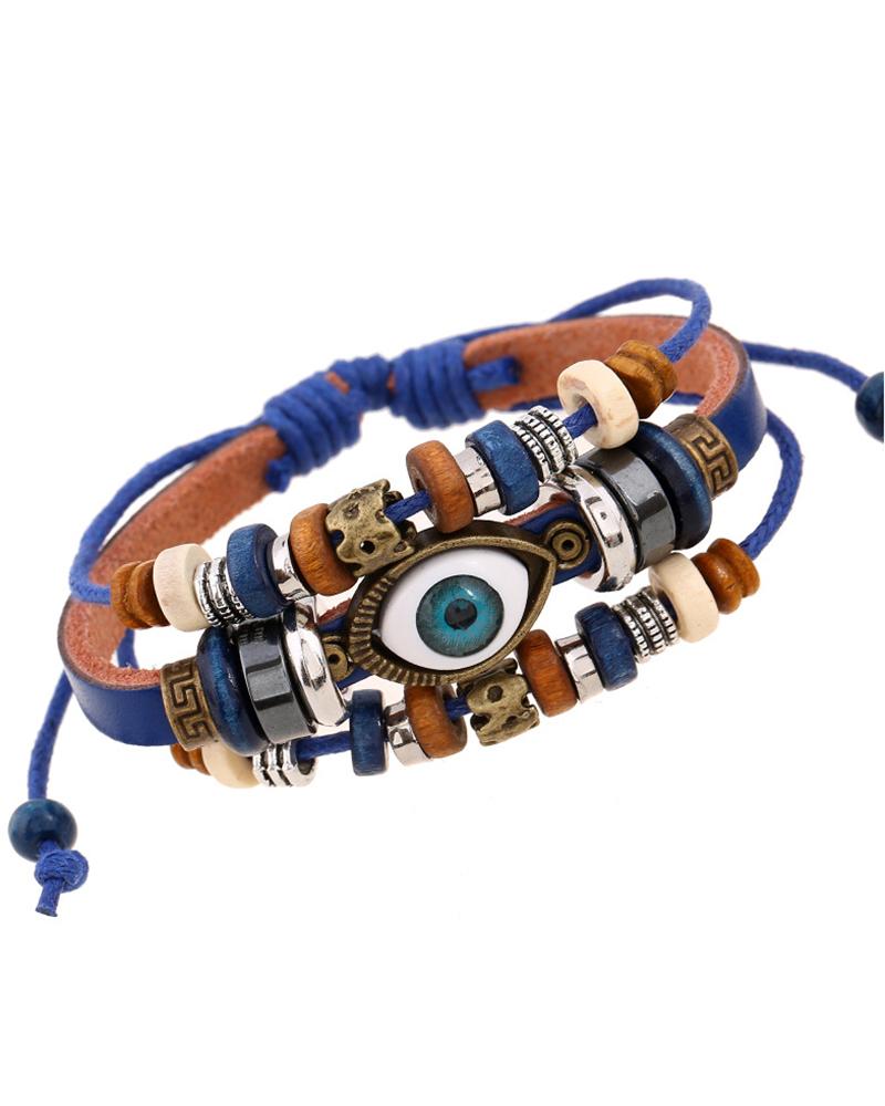 

1pc Bohemian Multi-layer Blue Eye Beaded Bracelet