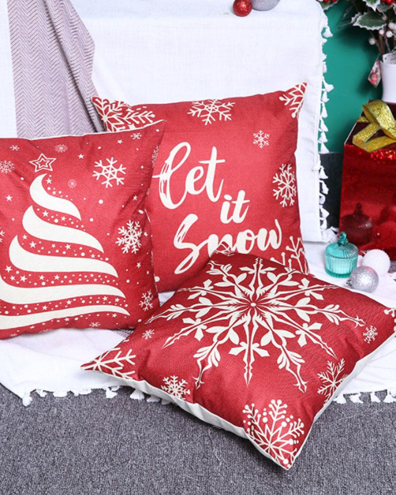 

Square 18inch Christmas Pillow Cover Holiday Pillow Case For Sofa Couch Christmas Ornament, Style1