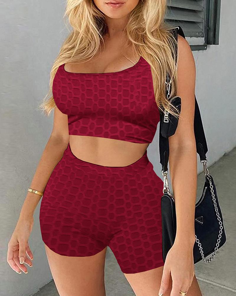 

Bubble Textured High Waist Butt Lifting Active Sets, Wine red