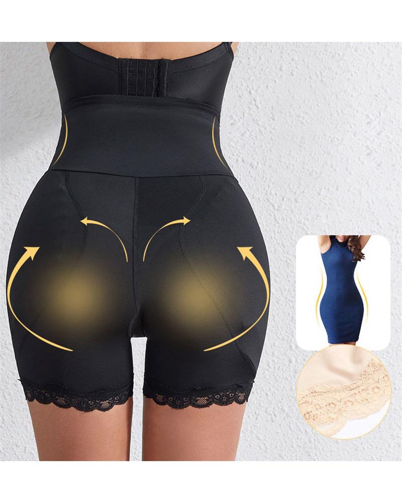 

High Waist Butt Lifting Shapewear Tummy Control Hip Padded Panty Underwear Body Shaper, Black