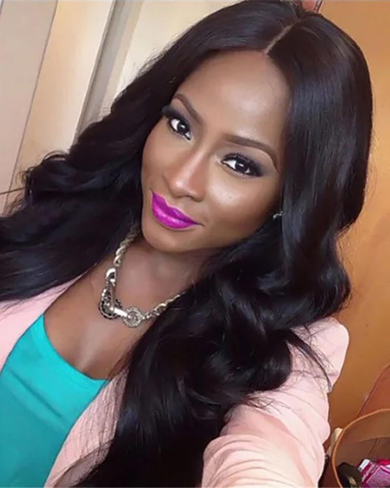 

22 Inches Lace Front Synthetic Body Wave Synthetic Hair Wig, Black