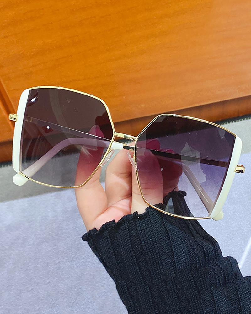 

1Pair Metal Square Frame Tinted Sunglasses, Style4