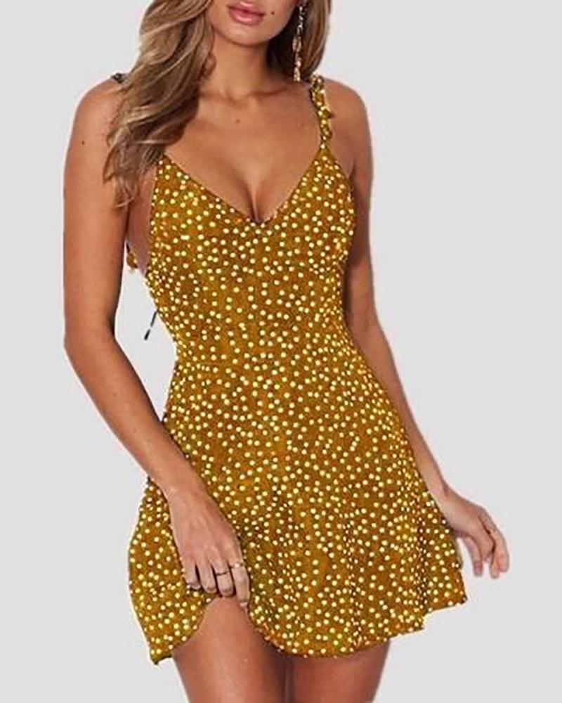 

Back Lacing Fashion Personality Mini dress, Yellow