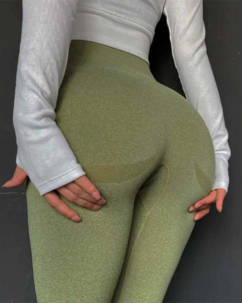 

High Waist Butt Lifting Yoga Pants, Green