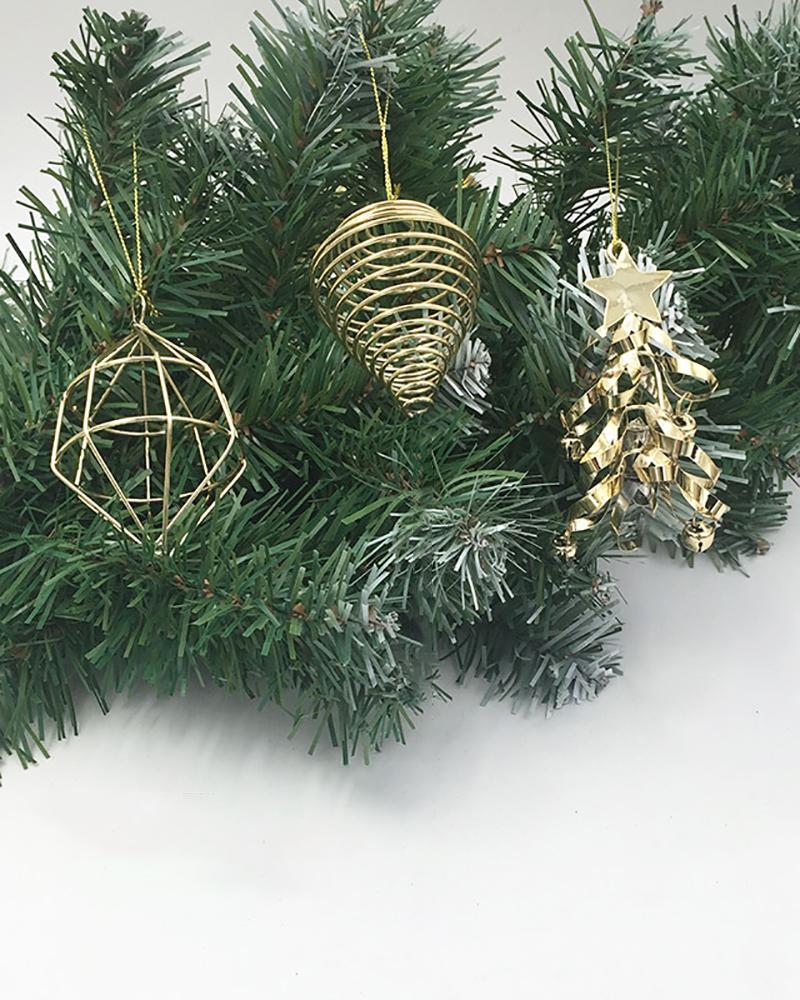 

Metal Christmas Tree Hanging Ornaments Snowflake Five Pointed Star Xmas Tree Party Decor, Style3