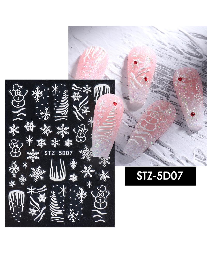 

1Sheet Christmas 5D Snowflake Nail Art Stickers, Style6