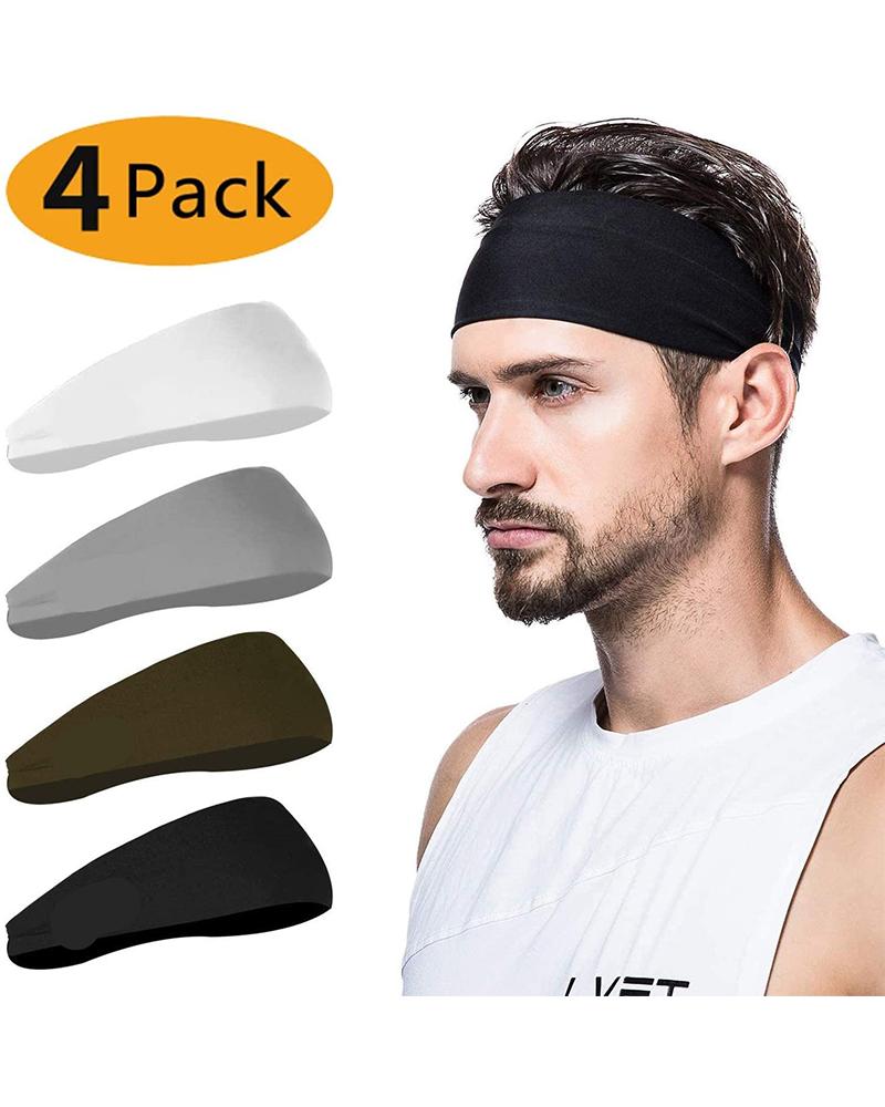 

Mens Stretchy Sweatband Sports Headband, Black