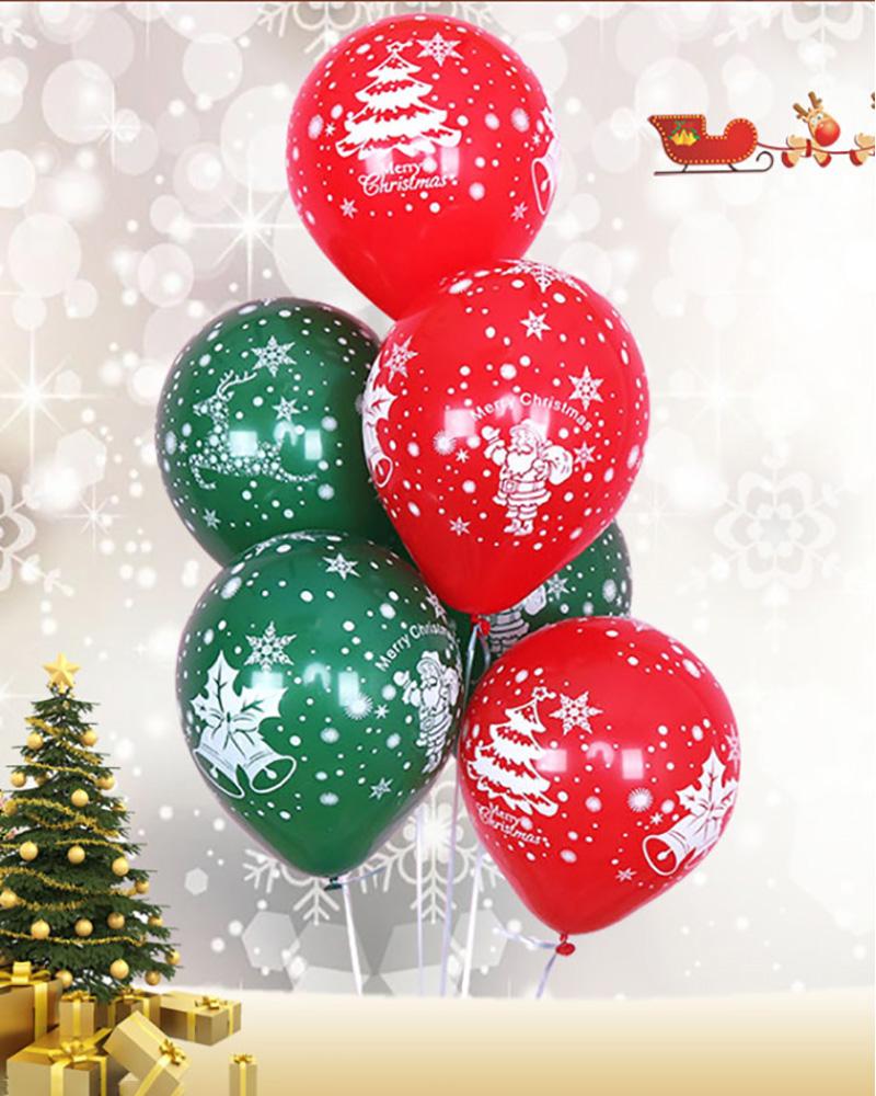 

Christmas Balloons 100pcs Red & Green Latex Balloons For Christmas Party Decor, Style1