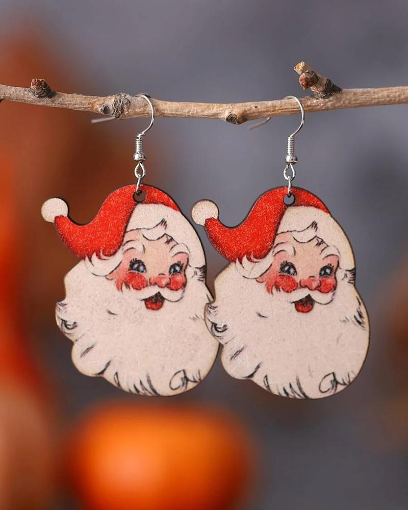 

1Pair Christmas Santa Shaped Drop Earrings, Red