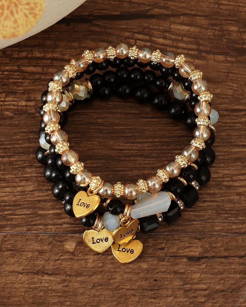 

1pc Vintage Bohemian Multilayered Stackable Beaded Summer Beach Surfing Bracelet, Black
